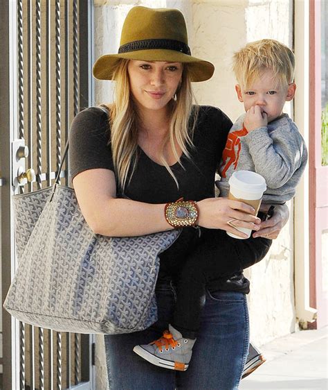 Hilary Duff Uses Goyard as a Baby Bag 